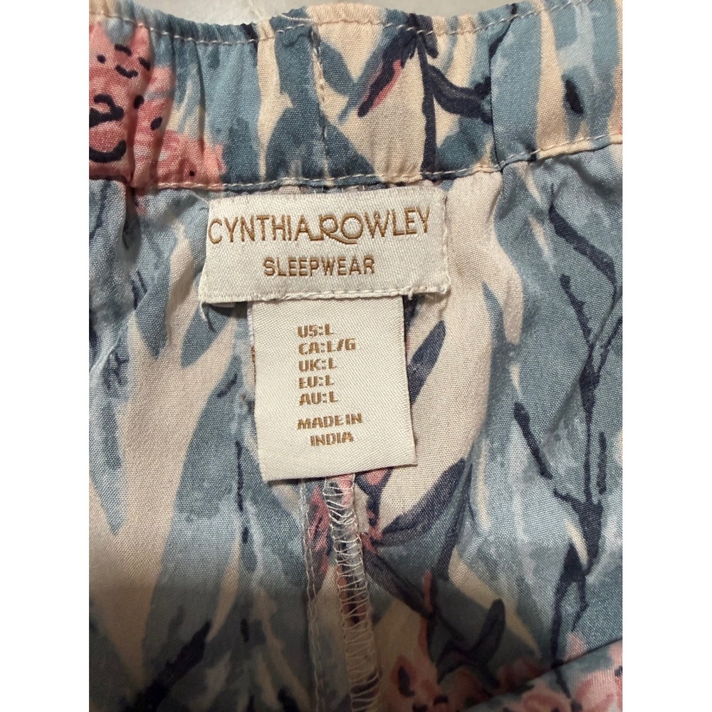 Cynthia Rowley Women's Floral Tropical Pajama Set M Short Sleeve Top Large Pants - Picture 13 of 15